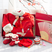 Newborn baby clothes gift box set Winter girl Tang suit gift high-end Chinese style baby 100 days gift