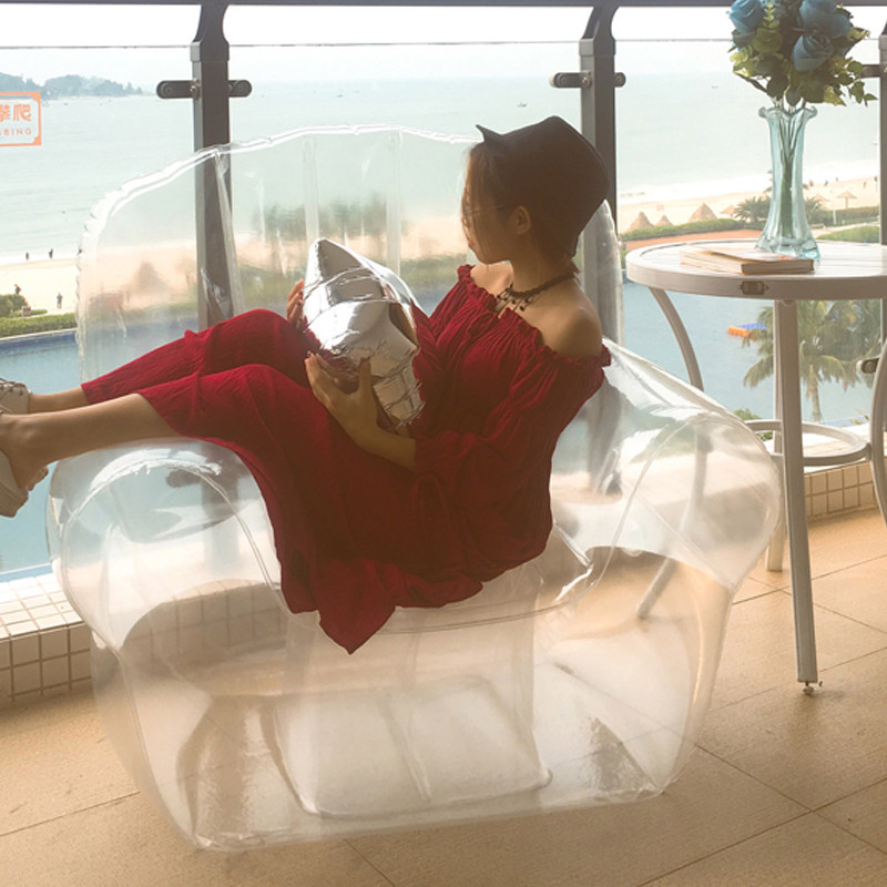 Trendy Fashion Transparent Series Inflatable Sofa Lazy Single Double Chair Net Red Outdoor