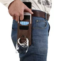 Túi đựng điện thoại bỏ túi 5,5 inch vivoX9S thẳng đứng đa chức năng cắm thẳng vào thắt lưng da để đeo túi đeo quanh bụng	