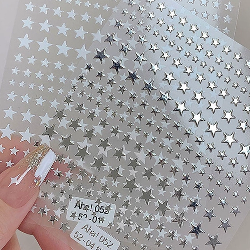 Клейкая наклейка для ногтей, наклейки для ногтей, накладные ногти, элитный декор, аксессуар, 3D, золото и серебро, 2024 года, новая коллекция