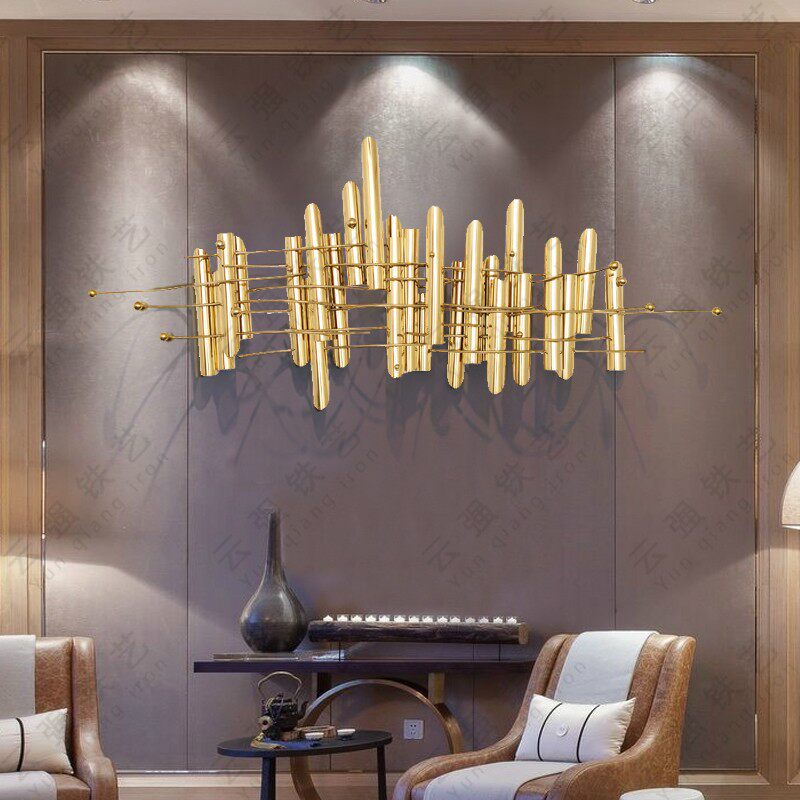 Living Room Metal Wall Decoration Hotel-like Dining Room Dining Room Dining Room Wall Solid Abstract Wall Decoration Pendant Creative Home Decoration