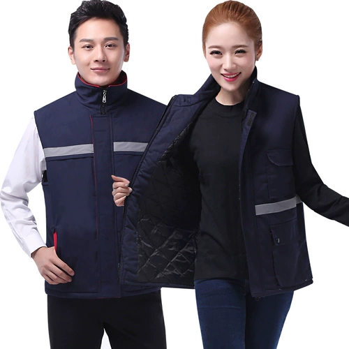 Зимний светоотражающий стеганый жилет для работы, увеличенная толщина, делается под заказ