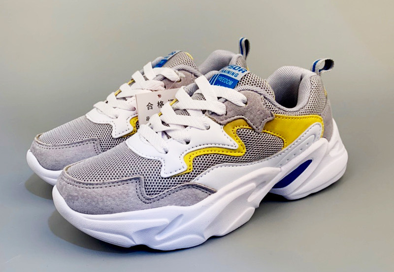 Autumn and winter special clearance sports and leisure ladies pig buck leather plus mesh trendy lightweight breathable jogging shoes