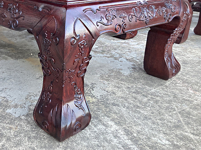 Махогани диван 高端中式国标红木雕花沙发缅甸花梨木酸枝色加厚飞天沙发茶几组合 OTHER