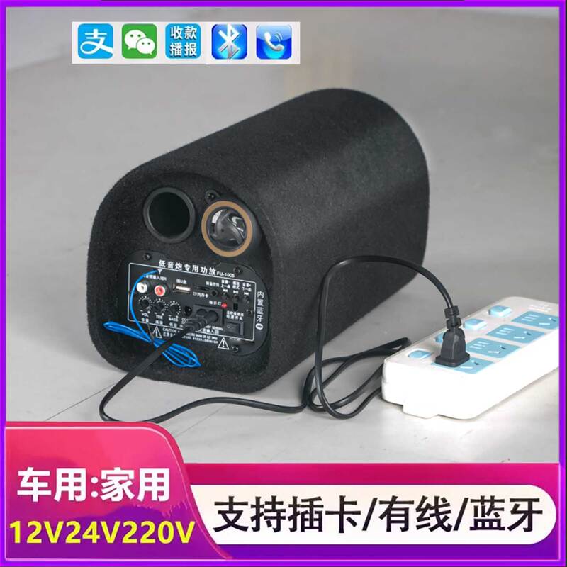 Tunnel Vehicle-Mounted Subwoofer 12V24V Truck Car Audio Modification Wireless Bluetooth Speaker 220V Home Use
