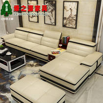 Nordic leather sofa first layer cowhide combination modern simple living room thick leather small apartment furniture