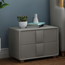 Nordic fabric bedside table storage cabinet bedroom side cabinet modern simple and customizable leather art square cabinet