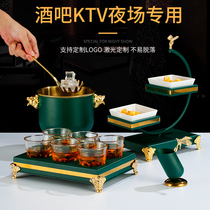 ktv table supplies full set of ice bucket split fruit plate wheat stand phone holder bar ashtray stainless steel