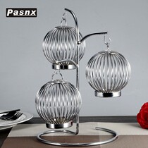 Creative stainless steel desktop desktop lamp small candlestick candle Candlestick Chinese lantern Candlestick restaurant accessories ornaments
