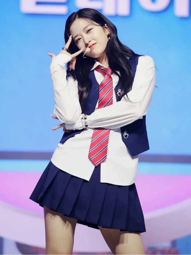 Ive Zhang Yuanying same KPOP women's group playing the campus college style performance service student clothes jk uniform set