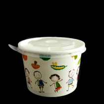 Disposable paper bowl soup bowl 260ml disposable round 100pcs with lid take-away porridge dessert packing box soup cup