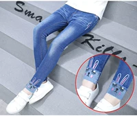 Trẻ em mặc quần mùa thu mới cho bé gái Hàn Quốc mặc quần jean trẻ em lớn cho bé quần dài chân dài quần nỉ bé gái