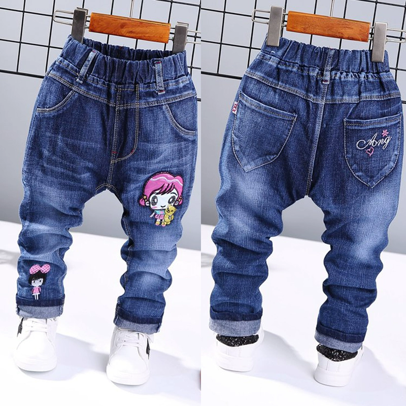 Quần jeans bé trai mùa thu mới bé gái quần dài chân cho bé quần 1-2-3-4-5-6 tuổi mỏng quần áo em bé