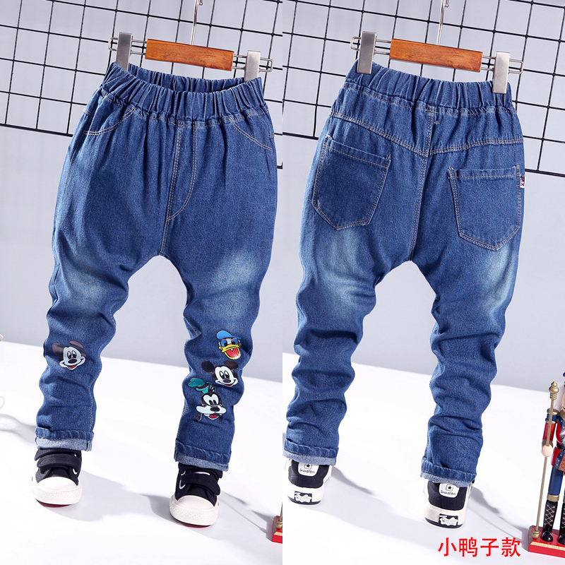 Quần jeans bé trai mùa thu mới bé gái quần dài chân cho bé quần 1-2-3-4-5-6 tuổi mỏng quần denim bé trai xuân hè