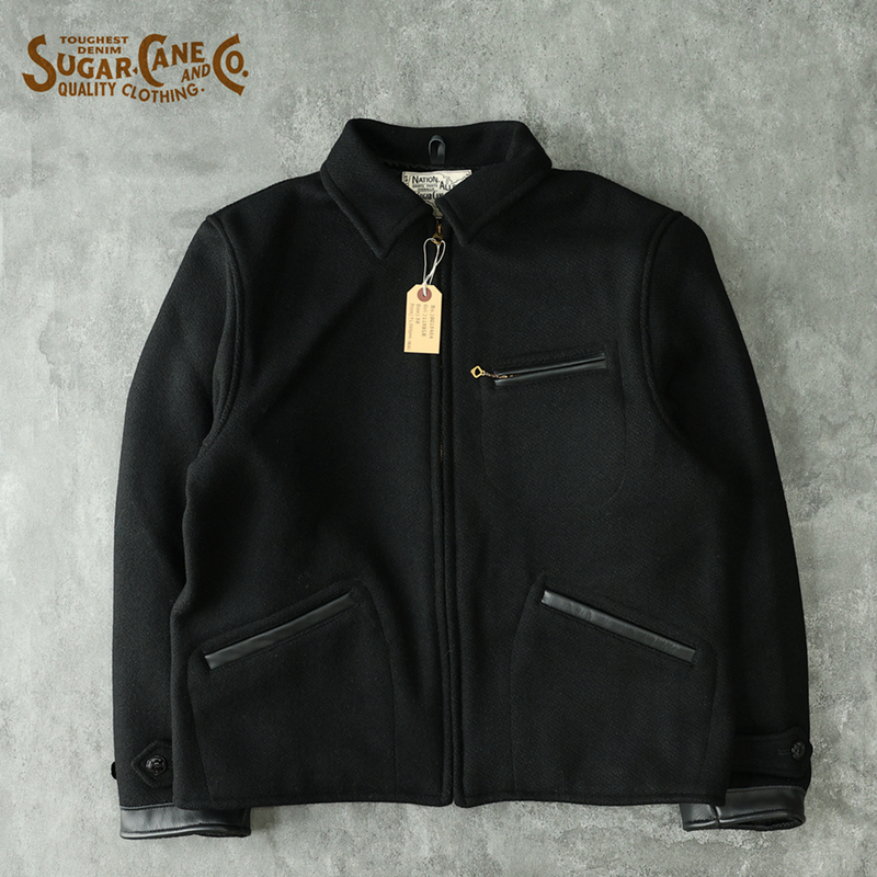 Japan Sugercane Official Agent Ultra-Heavyweight 30oz Melton Wool 30S Vintage Biker Jacket