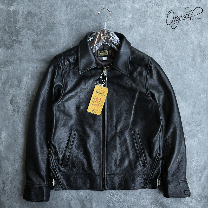 Japanese-Made Orgueil Pigskin High-End Vintage 1920S Soft Oil-Soaked Cowhide Zipper Biker Jacket Leather Coat