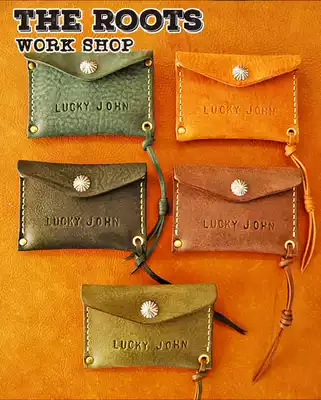 Japanese handmade Lucky John silver buckle vegetable leather coin purse card bag spot