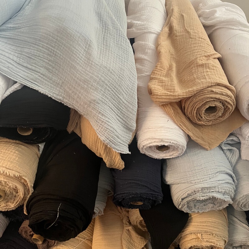 Special Offer: Class a All-Cotton Double-Layer Gauze Pleated Fabric, Pure Cotton Fabric Remnants, DIY Baby Bath Towel, Clothing Fabric Clearance