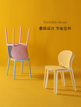 Four-legged childrens home chair modern dining room chair Nordic home comfortable plastic stool outdoor leisure chair