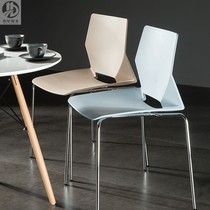 Design Restaurant Chair Nordic Windfurnished chair Modern simple and comfortable chair steel foot striped household chair