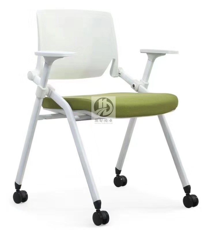 Top-good free-to-mount Folding Meeting Chair White Plastic Backrest Configurable Writing Tablet Multifunction Training Chair Pulley