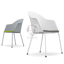 White plastic chair training conference chair simple lounge chair reception chair Cafe dessert shop dining chair solid steel chair