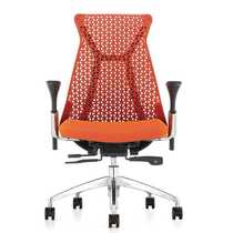 Boutique export ergonomic chair office chair Red plastic backrest lifting conference chair hollow staff computer chair