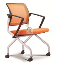 Fashion folding conference chair net cloth office chair computer chair with armrest staff chair with pulley training Chair