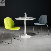 Nordic dining chair student plastic chair designer hotel outdoor leisure chair color milk tea coffee shop chair