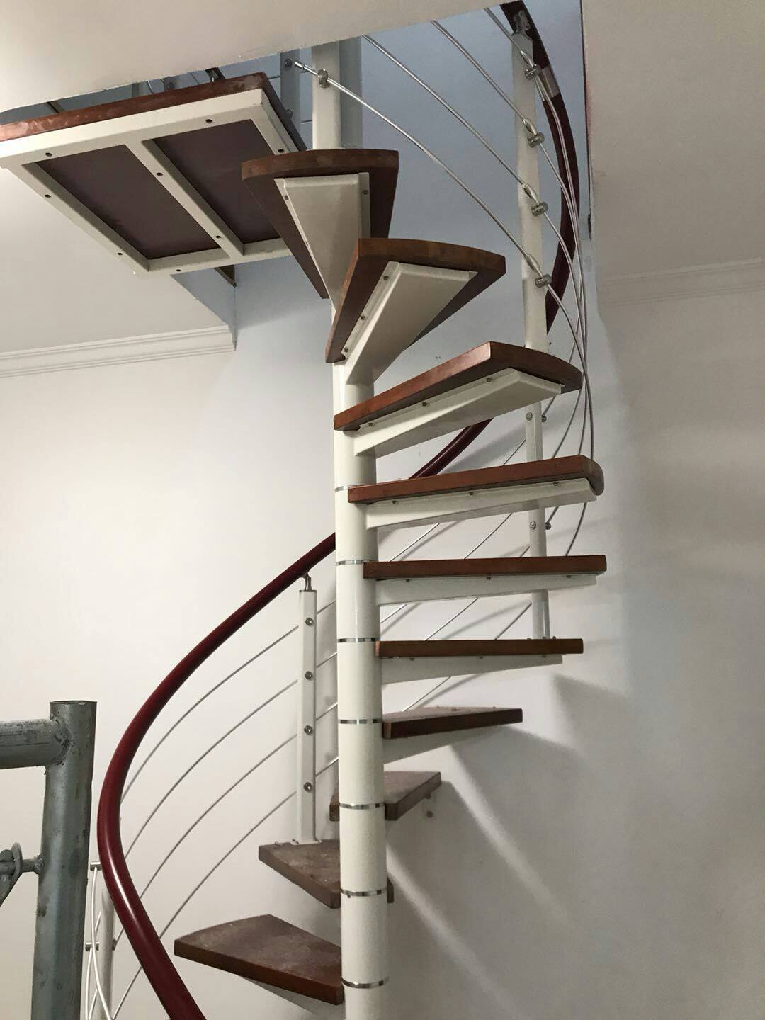 Wuhan Customized Rotating tread integral staircase indoor balcony Balcony Villa Attic modern minimalist Stairs Drawing Armrests