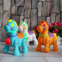 Toy horse can walk toy horse rope luminous pony baby simulation toy electric crawling can run cartoon