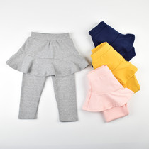 Girls mock two-piece culottes children leggings outer wear culottes baby Autumn 3-5 years 1 female baby pants western style