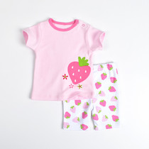 Baby girl summer suit baby clothes cotton short-sleeved two-piece girl child summer thin section 1-3 years old and a half 2