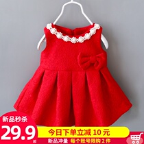 Girl vest dress foreign spring and autumn baby vest princess dress baby children red skirt