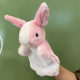 Promotional school gift little white rabbit animal hand puppet baby story telling gloves doll toy cute doll