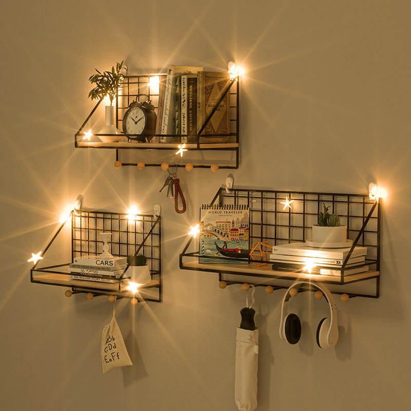 Wall shelf headboard free of punching racks Dormitory Gods wall-mounted wall hanging wall hanging basket upper bungling shelf