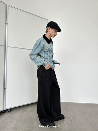 Очень Feewest 9.6 20:00 Тяжелая модная версия Широкая защитные штаны с высоким уровнем.