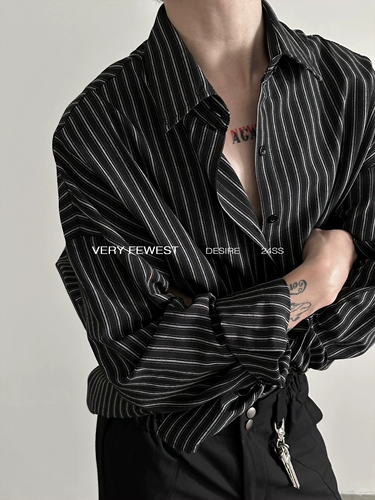 Очень Feewest Silhouette Lazy Stripes Long -Рубашка