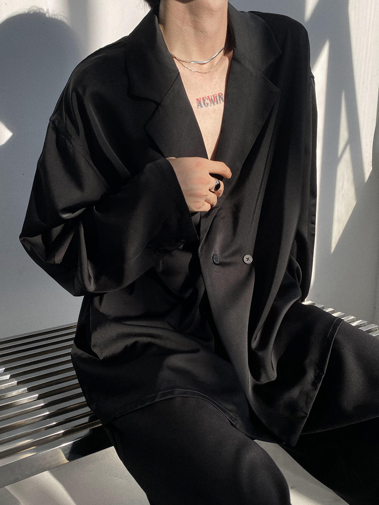 Genesisboy System твердый шелк льда тонкая модель драпировка один костюм пальто модельа Others / Other 