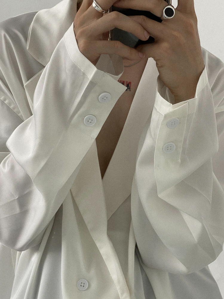 Genesisboy System твердый шелк льда тонкая модель драпировка один костюм пальто модельа Others / Other 