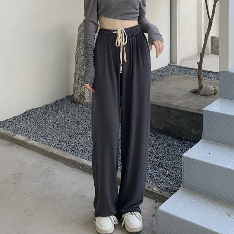 Sandro Moscoloni2021 early autumn high waist lazy show thin sagging wide leg mopping sports casual pants
