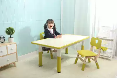 Kindergarten children's table baby desks and chairs drawing desk combination cartoon plastic baby liftable desk
