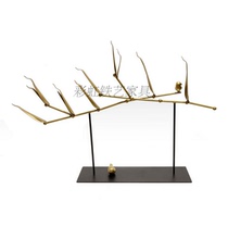 New Chinese Iron Art Anti-Copper Color Creativity Bamboo Leaves Pendulum-like Accessories House Decorations Home Handicraft