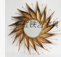 European Wrought iron sunglasses Wall decoration Metal decorative mirror Wall hanging hotel soft three-dimensional wall jewelry Creative pendant