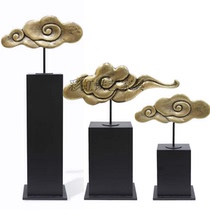 Chinese style Sculpture Pendulum with ancient bronze color Xiang Cloud-like Artwork Iron Art Metal Aluminum Sample Room Hem