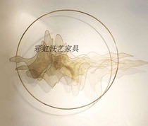 Modern Chinese style entrance rockery iron wall hanging home hotel sofa background Wall Mountain Shadow installation pendant