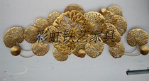 Wrought iron wall hanging lotus lotus leaf art decoration sofa background Hotel living room beauty salon bar decoration