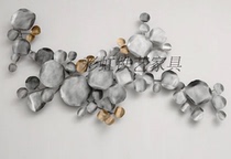  Wrought iron wall hanging lotus lotus leaf decoration living room TV sofa background decoration Hotel decoration