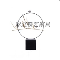 Modern new Chinese creative iron ornaments model room home soft decoration living room porch bamboo fortune furnishings