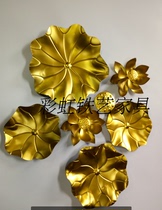 Wrought Wall Lotus lotus leaf lotus seed wall decoration pendant wall decoration hotel club soft decoration on the background wall